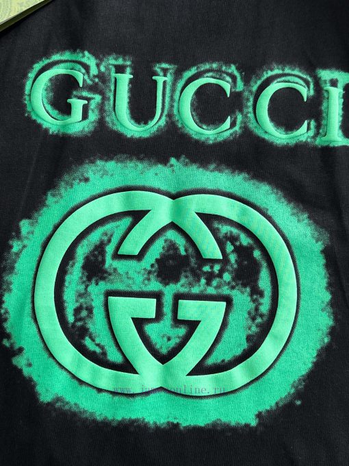 Arrived The Next DayGUCCI 2025 New Inkjet+flocking Double G Letter Logo Unisex Short Sleeved T- 0c2m4ucd - Image 7