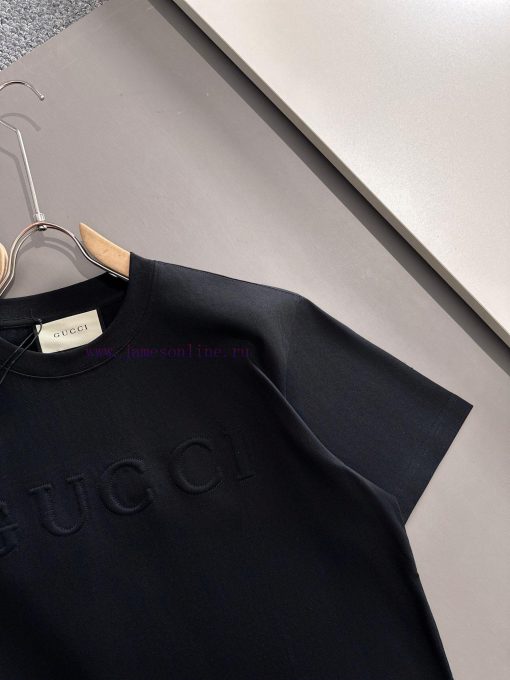 Arrived The Next DayGUCCI 2025 New Concave Convex Letter Logo Unisex Short Sleeved T-shirtCusto 4qtvozmd - Image 4