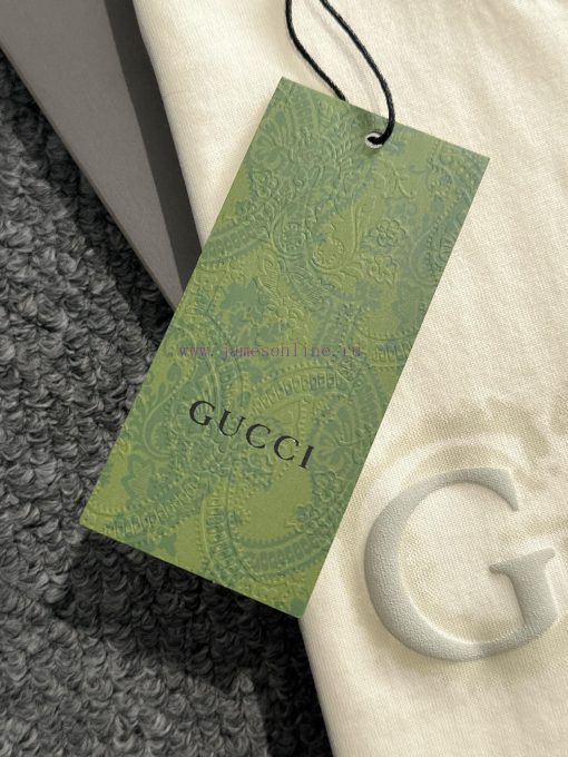 Arrived The Next DayGUCCI 2025 New Inkjet+flocking Double G Letter Logo Unisex Short Sleeved T- i0yi2j9o - Image 6