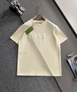 Arrived The Next DayGUCCI 2025 New Concave Convex Letter Logo Unisex Short Sleeved T-shirtCusto ymoqs1ld