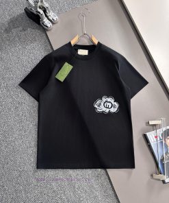 Arrived The Next DayGUCCI 2025 New Graffiti Double G Logo Men's And Women's Short Sleeved T-shi 328bgqx8