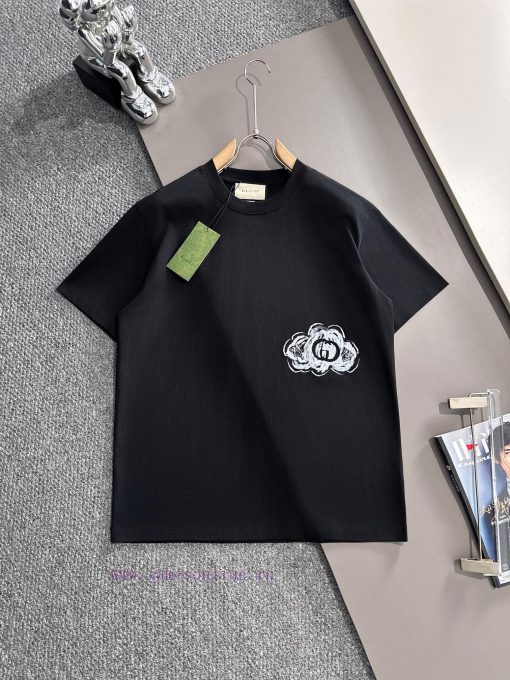 Arrived The Next DayGUCCI 2025 New Graffiti Double G Logo Men's And Women's Short Sleeved T-shi 328bgqx8