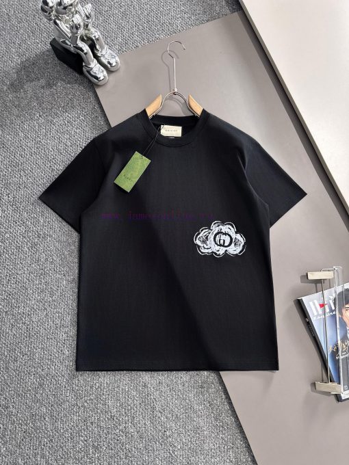 Arrived The Next DayGUCCI 2025 New Graffiti Double G Logo Men's And Women's Short Sleeved T-shi 328bgqx8 - Image 2