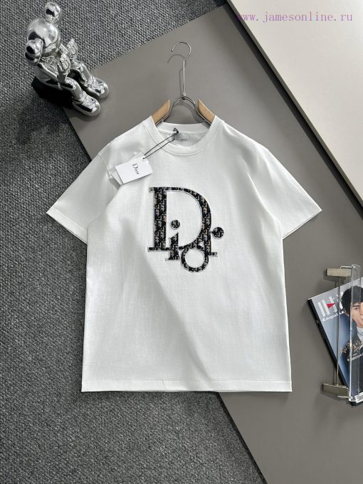 Arrived The Next DayDior 2025 New Patch Embroidered Letter Logo Back Plush Foam Stripe Unisex S nch52qua - Image 2