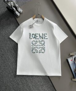 Arrived The Next DayLOEWE 2025 New Graffiti Thread Embroidered Letter Logo Splicing Cuff Men's 3971d2po