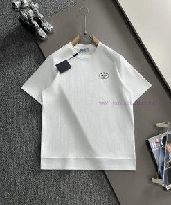 Arrived The Next DayPRADA 2025 New Hem Patchwork Back Plush Letter Logo Unisex Short Sleeved T- psxv2hvo