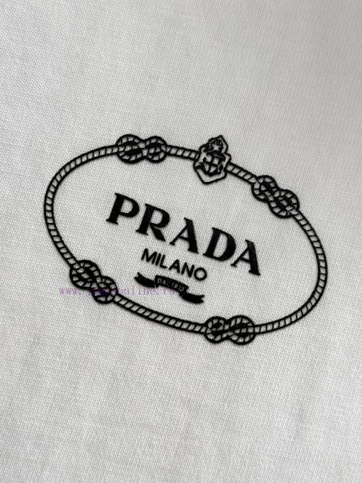 Arrived The Next DayPRADA 2025 New Hem Patchwork Back Plush Letter Logo Unisex Short Sleeved T- psxv2hvo - Image 6