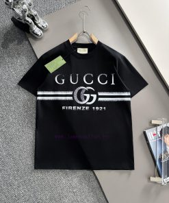 Arrived The Next DayGUCCI 2025 New Double G Stripe Letter Logo Men's And Women's Same Short Sle qyhmfe26