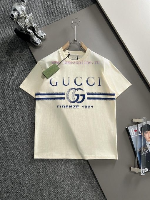 Arrived The Next DayGUCCI 2025 New Double G Stripe Letter Logo Men's And Women's Same Short Sle epmyayii