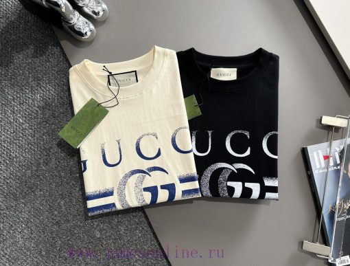 Arrived The Next DayGUCCI 2025 New Double G Stripe Letter Logo Men's And Women's Same Short Sle qyhmfe26 - Image 10