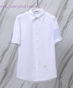 Product Code T07TB New Oxford Spinning Single Sleeve Twill Four Row Bar Short Sleeve ShirtTom B aokunemm
