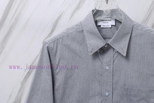 Item Number T98TB Thin Qian Brei Cloth Four Bar Short Sleeved ShirtTHOM BROWNE. Tom Brown TB Qi kvaeptjl - Image 7