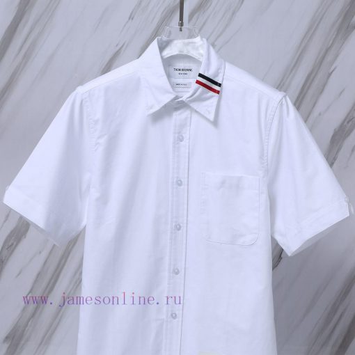 Item Number T29 TB Collar Woven Oxford Spinning Short Sleeved ShirtTHOM BROWNE. Tom Brown TB Co ui7x9npa - Image 4