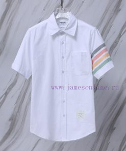 Item Number T16 TB Sleeve Color Stripe Oxford Spinning Short Sleeved ShirtTHOM BROWNE. Tom Brow pwqsa18o