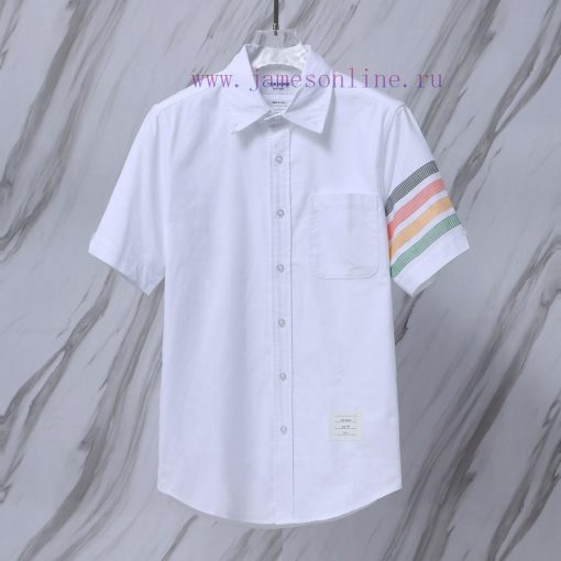 Item Number T16 TB Sleeve Color Stripe Oxford Spinning Short Sleeved ShirtTHOM BROWNE. Tom Brow pwqsa18o - Image 2