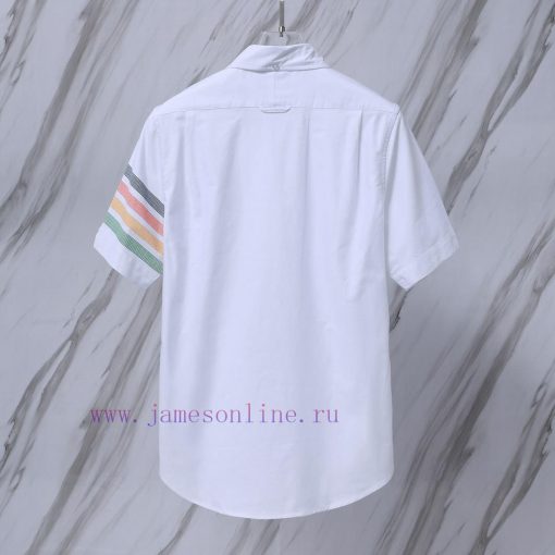 Item Number T16 TB Sleeve Color Stripe Oxford Spinning Short Sleeved ShirtTHOM BROWNE. Tom Brow pwqsa18o - Image 3