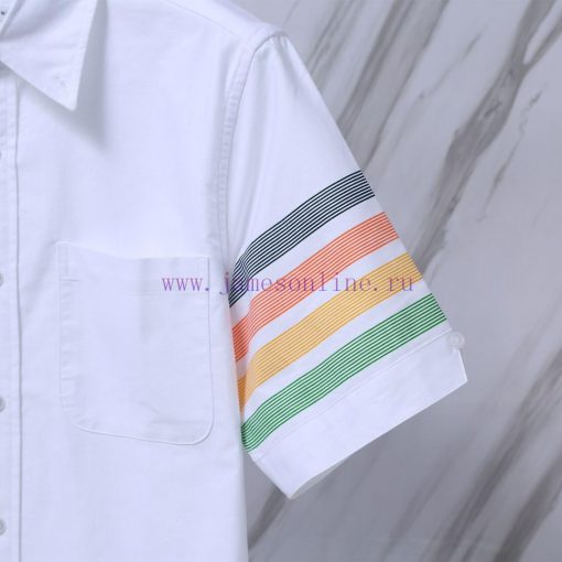 Item Number T16 TB Sleeve Color Stripe Oxford Spinning Short Sleeved ShirtTHOM BROWNE. Tom Brow pwqsa18o - Image 5