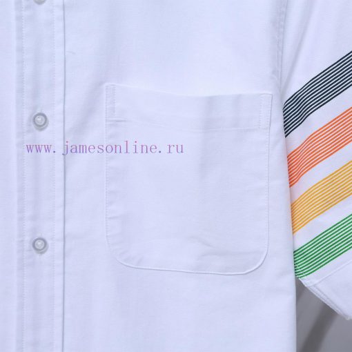 Item Number T16 TB Sleeve Color Stripe Oxford Spinning Short Sleeved ShirtTHOM BROWNE. Tom Brow pwqsa18o - Image 8