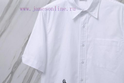Product Code T25TB Summer New Dog Embroidered Sled Pattern Short Sleeve ShirtTHOM BROWNE Tom Br yxassfno - Image 9