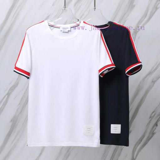 Item T06TB Beaded Shoulder Wrap Cuff Round Neck T-shirtTHOM BROWNE Tom Brown TB Beaded Fabric 2 ldps7w5a