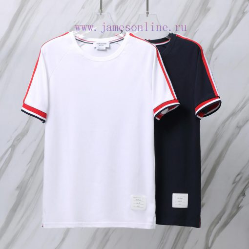 Item T06TB Beaded Shoulder Wrap Cuff Round Neck T-shirtTHOM BROWNE Tom Brown TB Beaded Fabric 2 ldps7w5a - Image 2