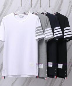 Item Number T08TB Round Neck Color Woven Four Bar Bead Ground T-shirtTHOM BROWNE Tom Brown TB B d852aa3t
