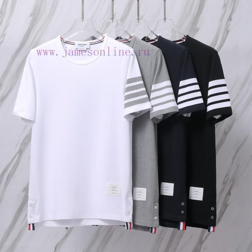 Item Number T08TB Round Neck Color Woven Four Bar Bead Ground T-shirtTHOM BROWNE Tom Brown TB B d852aa3t - Image 2