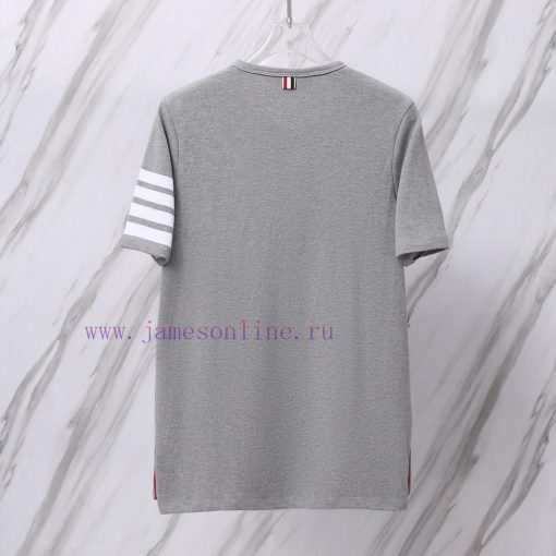 Item Number T08TB Round Neck Color Woven Four Bar Bead Ground T-shirtTHOM BROWNE Tom Brown TB B d852aa3t - Image 4