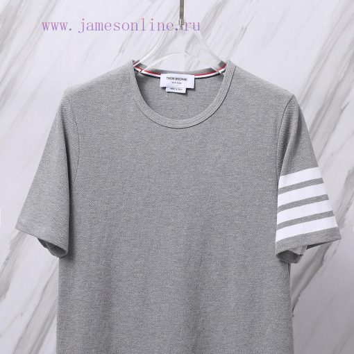 Item Number T08TB Round Neck Color Woven Four Bar Bead Ground T-shirtTHOM BROWNE Tom Brown TB B d852aa3t - Image 5