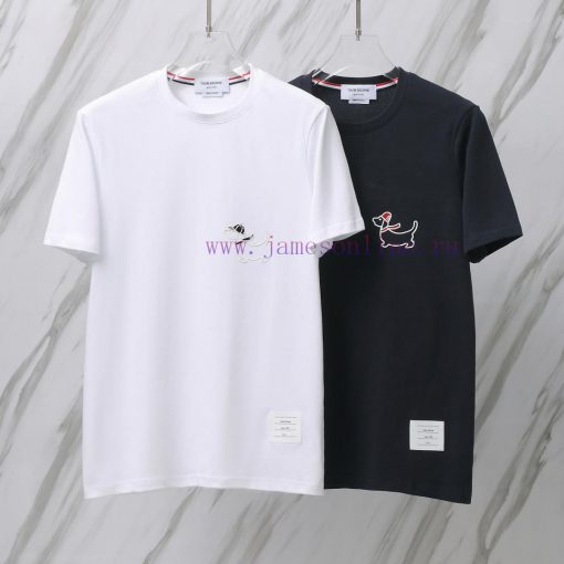 Product Code A003TB Front Chest Puppy Pattern Plain Round Neck T-shirtTom Brown TB Front Chest pjt4uc0e - Image 2