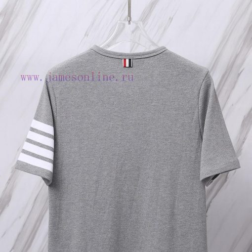 Item Number T08TB Round Neck Color Woven Four Bar Bead Ground T-shirtTHOM BROWNE Tom Brown TB B d852aa3t - Image 6