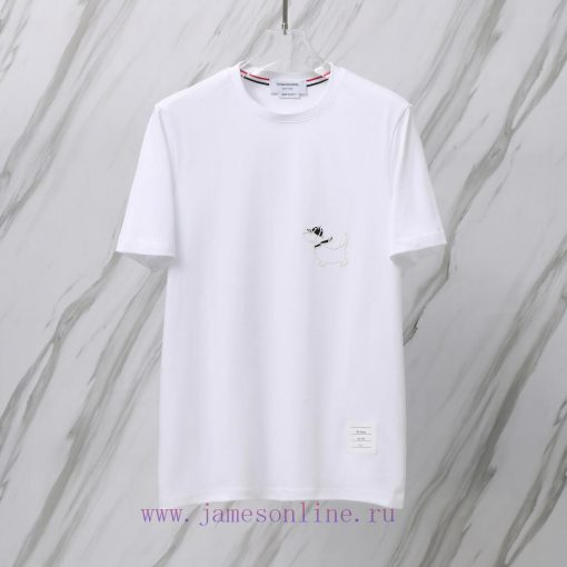 Product Code A003TB Front Chest Puppy Pattern Plain Round Neck T-shirtTom Brown TB Front Chest pjt4uc0e - Image 3