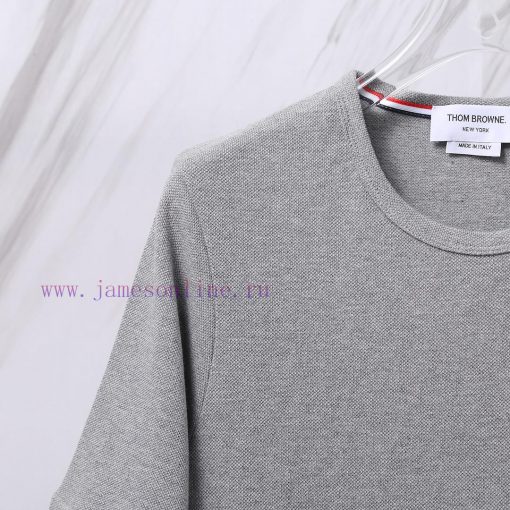 Item Number T08TB Round Neck Color Woven Four Bar Bead Ground T-shirtTHOM BROWNE Tom Brown TB B d852aa3t - Image 7