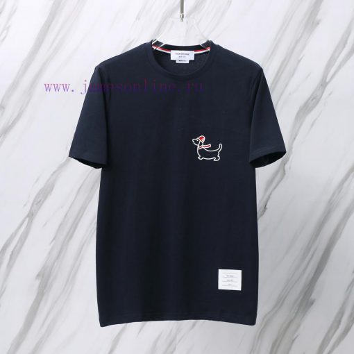 Product Code A003TB Front Chest Puppy Pattern Plain Round Neck T-shirtTom Brown TB Front Chest pjt4uc0e - Image 5
