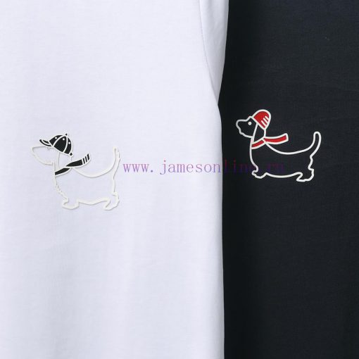 Product Code A003TB Front Chest Puppy Pattern Plain Round Neck T-shirtTom Brown TB Front Chest pjt4uc0e - Image 10