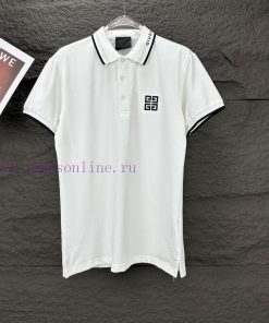 Givenchy 2024 New Embroidered Logo Couple Style Lapel Polo ShirtThe Original Pearl Cotton Mater gvv2yf94