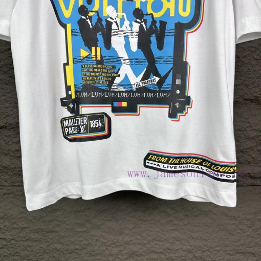 LV Louis Vuitton 2024 New Band Pattern Couple Short Sleeved T-shirtOriginal Fabric With Digital 3m1ttc3d - Image 6
