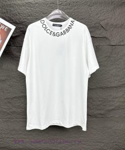D&G Dolce&Gabbana 2024 New Collar Letter Logo Couple's Short Sleeved T-shirtOriginal Fabric Wit 5flh7y1w