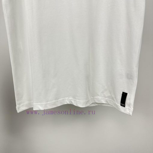 Fendi 2024 New Minimalist Letter Logo Couple's Short Sleeved T-shirtOriginal Fabric With Digita yi57w37w - Image 6