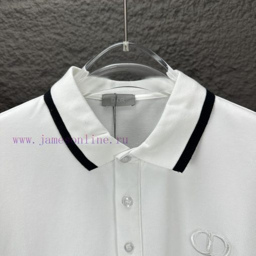 Dior 2024 New Embroidered Logo Couple's Lapel Polo ShirtThe Original Pearl Cotton Material Used vjsi0fir - Image 3