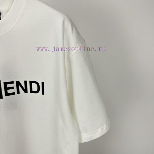 Fendi 2024 New Letter Logo Couple's Short Sleeved T-shirtOriginal Fabric With Digital Direct Pr 8esqa4k8 - Image 4