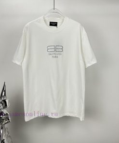 Parisian Maison 2024 New Silver Powder Letter Logo Couple's Short Sleeved T-shirtOriginal Fabri sonj6o5p