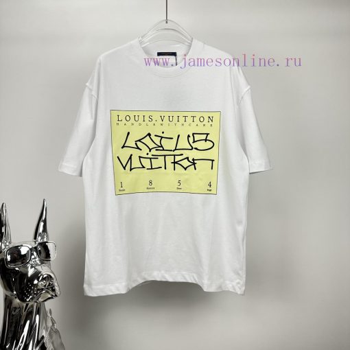 LV Louis Vuitton 2024 New Embroidered Letter Couple Short Sleeved T-shirtOriginal Fabric With D na56wust - Image 2