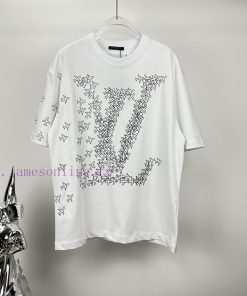 LV Louis Vuitton 2024 New Airplane Logo Couple's Short Sleeved T-shirtOriginal Fabric With Digi 4auwq848