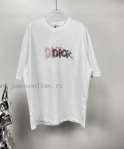 Dior 2024 New Hand-painted Letter Logo Couple's Short Sleeved T-shirtOriginal Fabric With Digit g6yvc5mk