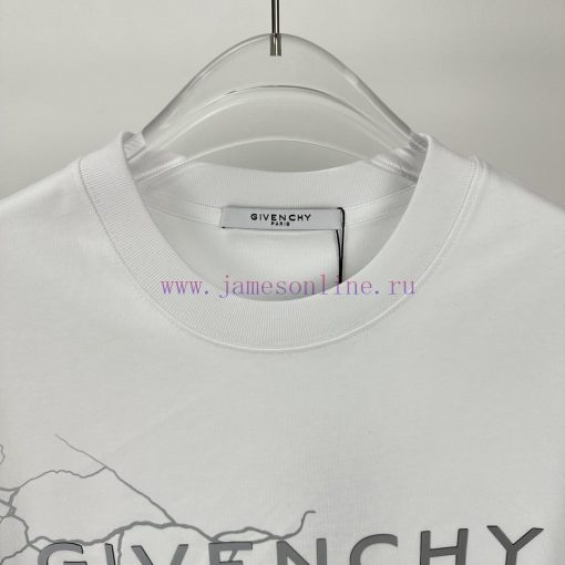 Givenchy 2024 New Lightning Reflective Letter Couple Short Sleeved T-shirtOriginal Fabric With ie9p05dd - Image 3