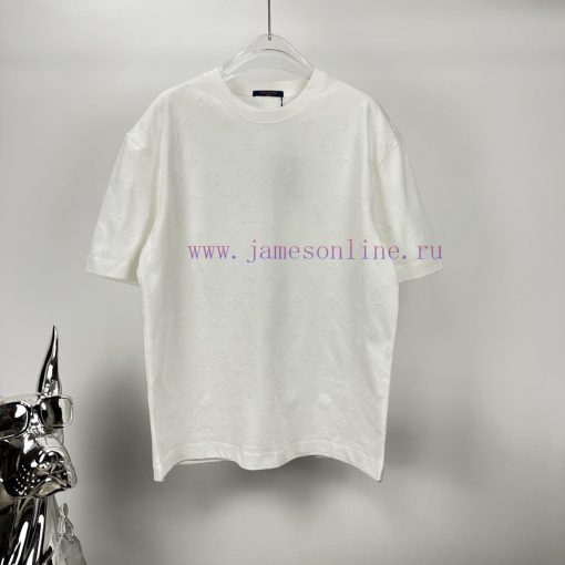 LV Louis Vuitton 2024 New Plush Full Printed Logo Couple's Short Sleeved T-shirtOriginal Fabric k2h1d7ms