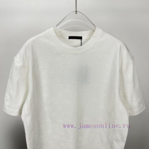 LV Louis Vuitton 2024 New Plush Full Printed Logo Couple's Short Sleeved T-shirtOriginal Fabric k2h1d7ms - Image 5