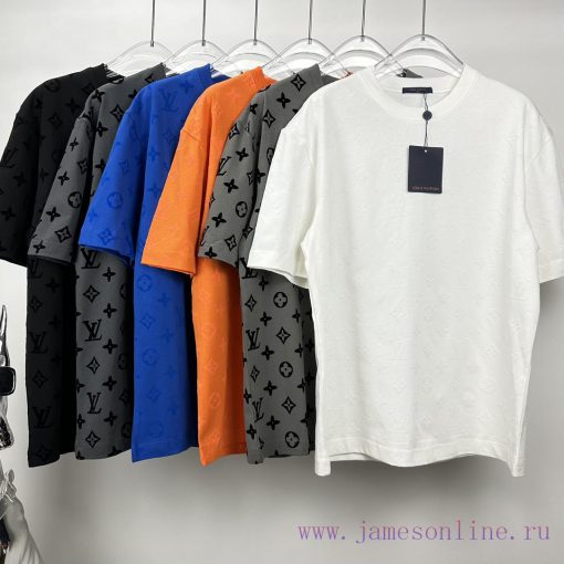 LV Louis Vuitton 2024 New Plush Full Printed Logo Couple's Short Sleeved T-shirtOriginal Fabric k2h1d7ms - Image 10