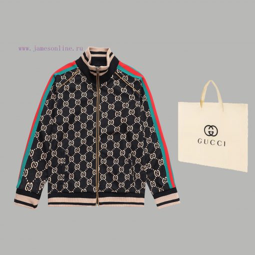 Top Differentiated CurrencyStyle Gucci Classic Full Print Contrast Ribbon Splicing CoatColor Pi qo392n2k - Image 2